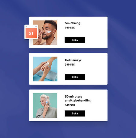 Bokningsalternativ för skönhetsbehandlingar med Wix Bookings