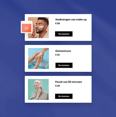 Opties voor het boeken van schoonheidsbehandelingen met Wix Bookings