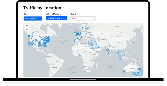 The Traffic by Location report in Wix Analytics.
